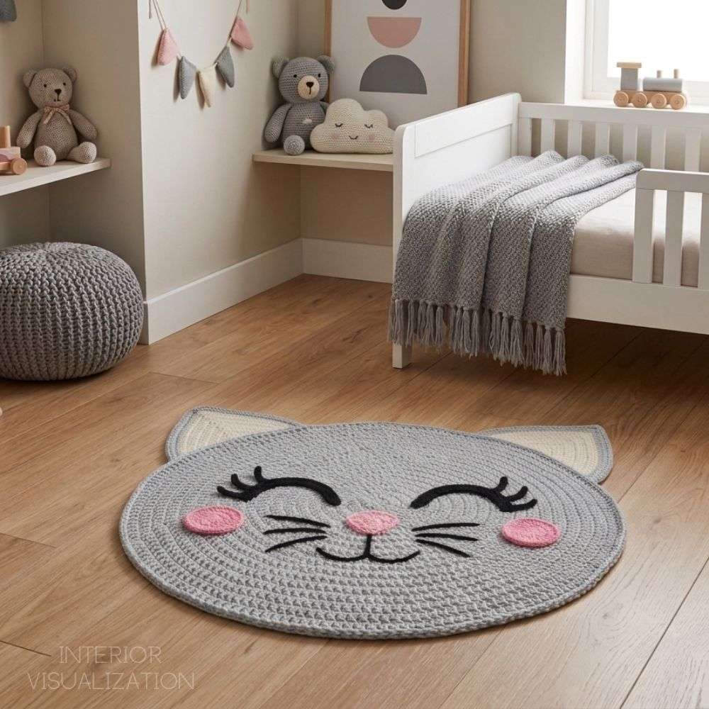 Teppich mit Katzenmotiv für Kinderzimmer – Bild 2